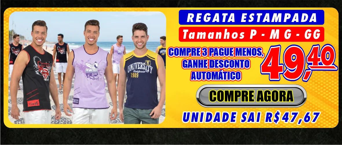 Banner regata moda masculina