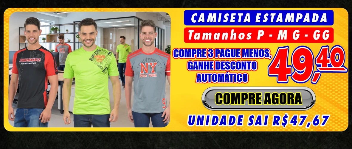 Banner camiseta moda masculina
