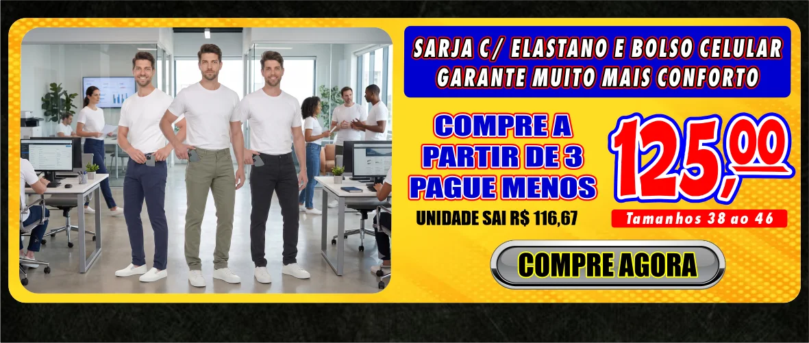 Calça de sarja masculina
