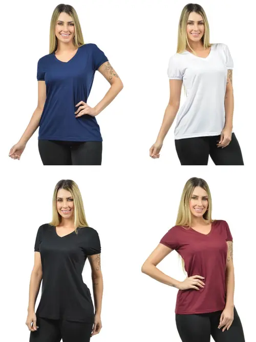 Kit 4 Blusas Femininas Malha fria Z