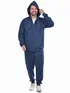 Conjunto moletom jaqueta jovem com capuz e calça com punho