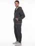 Conjunto moletom jaqueta jovem com capuz e calça com punho
