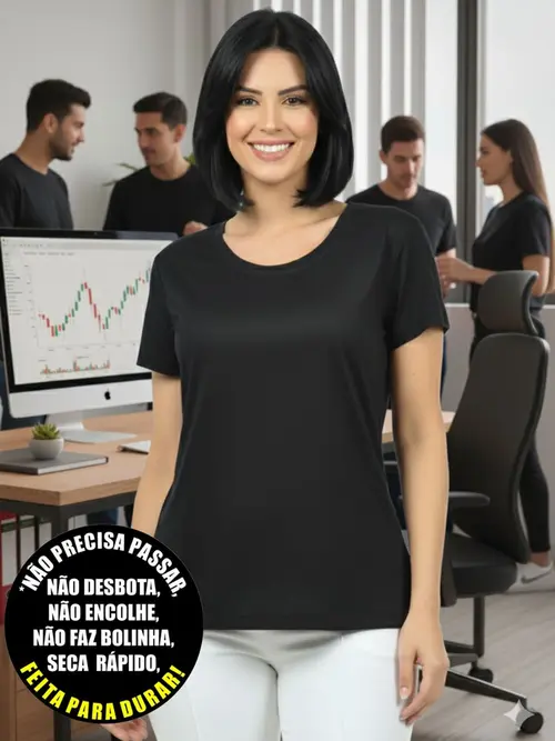 Blusa longa gola redonda