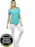 Blusa longa gola redonda