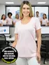Blusa longa gola redonda