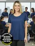 Blusa longa gola redonda