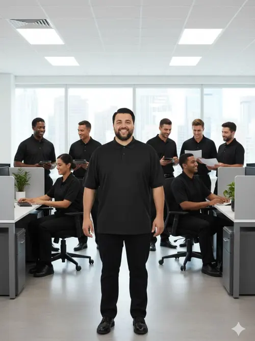 Polo piquet masculina plus size fenomenal