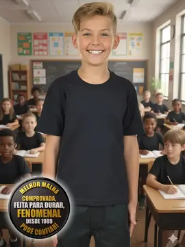 Camiseta algodão gola redonda infantil unissex fenomenal