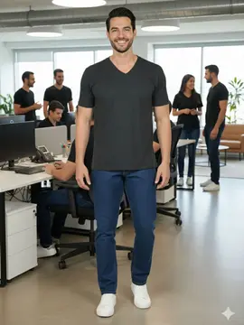 Camiseta masculina algodão decote v fenomenal