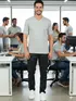 Camiseta masculina algodão decote v fenomenal