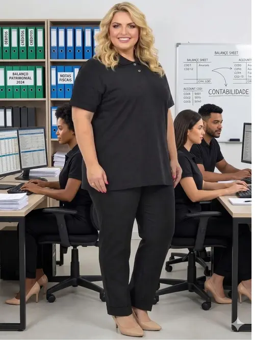 Camisa polo piquet feminina plus size fenomenal