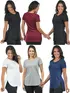 Kit 6 blusas mullet gola redonda fenomenal cores variadas