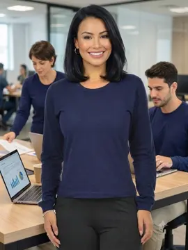 Blusa Gola Redonda Manga Longa Fenomenal