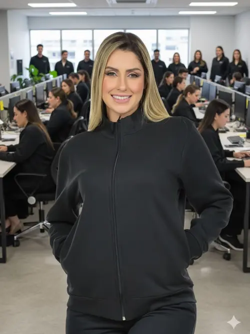 Jaqueta Moletom Flanelado Básico Feminina Fenomenal
