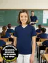 Camiseta Malha Fria Decote V com punho na manga Infantil Unissex