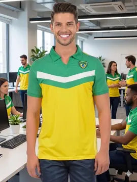 Camisa Polo Brasil Vencedor Fenomenal (sem elasticidade)