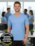 Camiseta masculina malha fria decote v fenomenal(sem elasticidade)