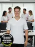 Camiseta masculina malha fria decote v fenomenal(sem elasticidade)
