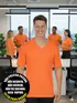 Camiseta masculina malha fria decote v fenomenal(sem elasticidade)
