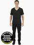 Camiseta masculina decote v maior malha fria fenomenal(sem elasticidade)