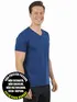 Camiseta masculina decote v maior malha fria fenomenal(sem elasticidade)