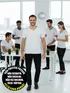 Camiseta masculina decote v maior malha fria fenomenal(sem elasticidade)