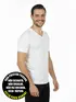 Camiseta masculina decote v maior malha fria fenomenal(sem elasticidade)