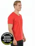 Camiseta masculina decote v maior malha fria fenomenal(sem elasticidade)