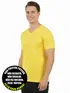 Camiseta masculina decote v maior malha fria fenomenal(sem elasticidade)