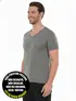 Camiseta masculina decote v maior malha fria fenomenal(sem elasticidade)