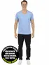 Camiseta masculina decote v maior malha fria fenomenal(sem elasticidade)