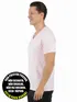 Camiseta masculina decote v maior malha fria fenomenal(sem elasticidade)