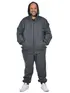 Conjunto plus size moletom jaqueta jovem e calça punho masculino