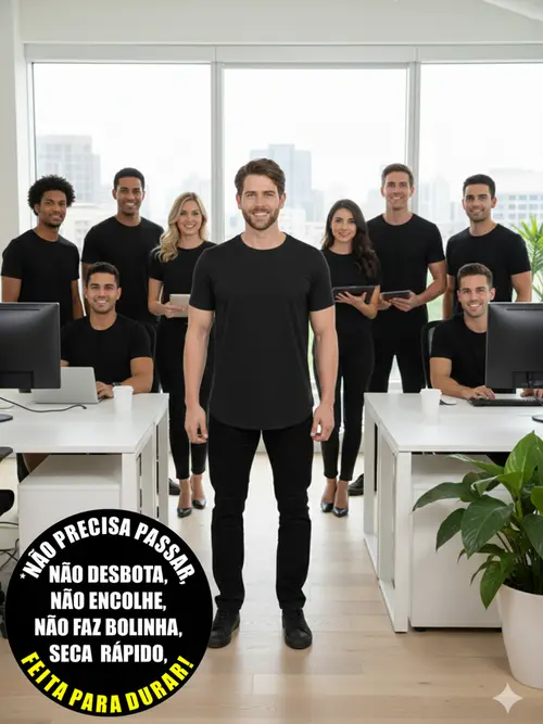 Camiseta longa masculina malha fria fenomenal(sem elasticidade)