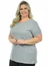 Blusa nova plus size gola redonda