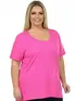 Blusa nova plus size gola redonda