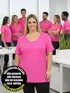 Blusa nova plus size gola redonda