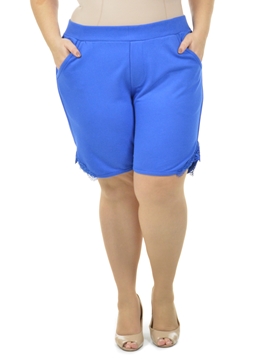 Bermuda de malha feminina plus size Clearance
