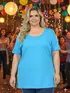 Blusa gola careca plus size fenomenal