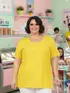 Blusa gola careca plus size fenomenal