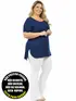 Blusa mullet plus size gola redonda fenomenal(sem elasticidade)