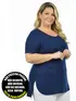 Blusa mullet plus size gola redonda fenomenal(sem elasticidade)