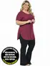 Blusa mullet plus size gola redonda fenomenal(sem elasticidade)