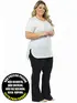 Blusa mullet plus size gola redonda fenomenal(sem elasticidade)