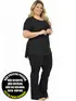 Blusa mullet plus size gola redonda fenomenal(sem elasticidade)