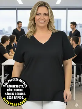 Blusa plus size fantastica lisa