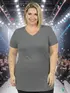 Blusa visco longa plus size