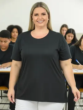 Blusa Plus Size Fenomenal Visco-Premium Confort: Elegância Corporativa
