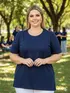 Blusa Plus Size Fenomenal Visco-Premium Confort: Elegância Corporativa