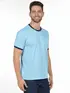 Camiseta lisa punho de outra cor